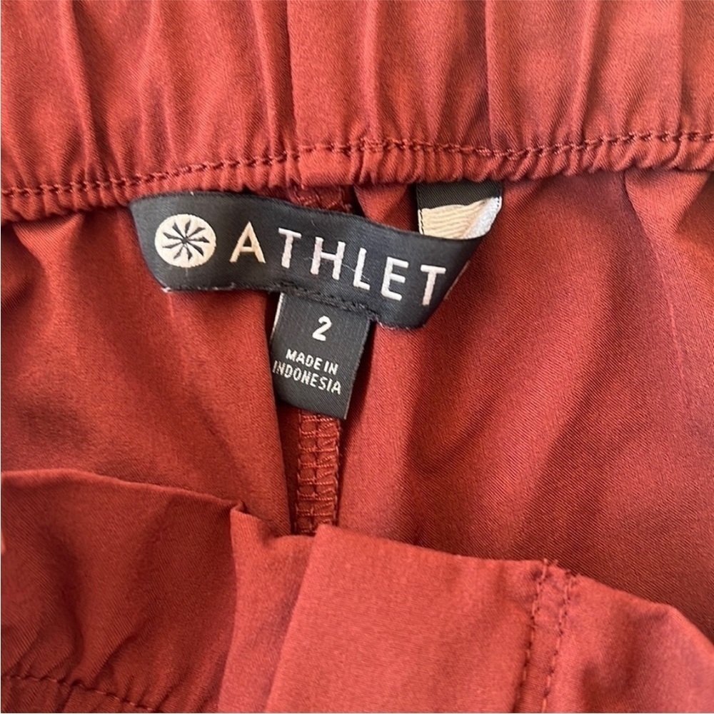Athleta Skyline Paperbag Tie Waist Tapered Pants Rust Size 2 - Picture 7 of 13